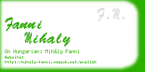 fanni mihaly business card