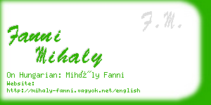 fanni mihaly business card